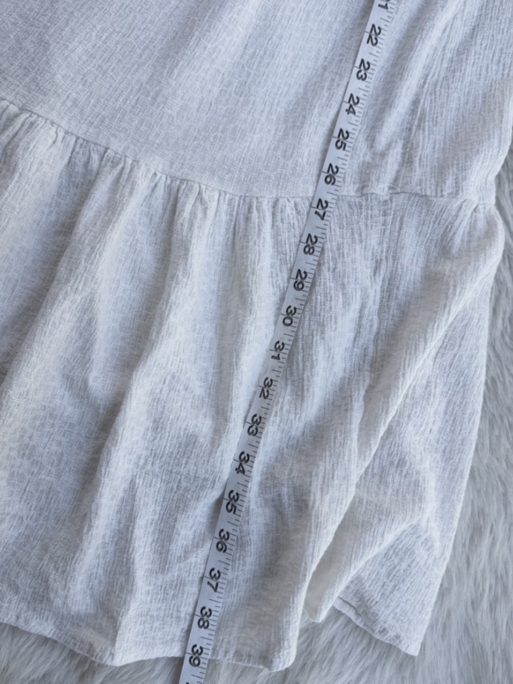 Cotton Billabong White Flowy Maxi Dress Boho Coastal Size Medium Bow-Tie Ruffle - Picture 6 of 6